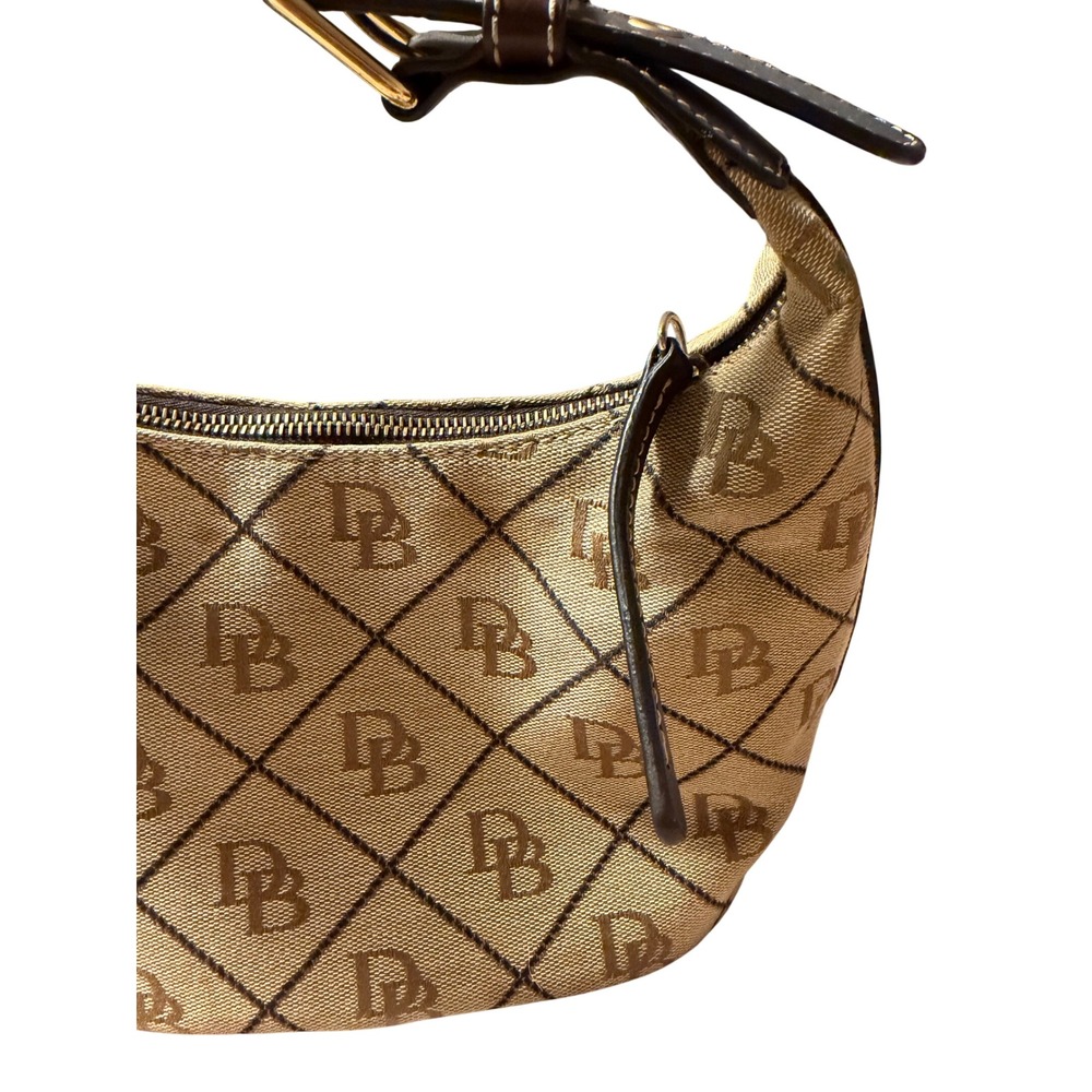 Flawed Gem! Dooney & Bourke Monogram Canvas Hobo Shoulder Bag Classic K7453142 - Picture 6 of 11
